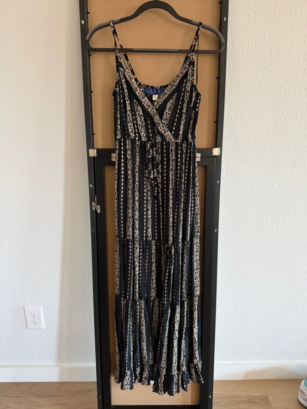 Roxy Black/Tan Tiered Maxi Dress